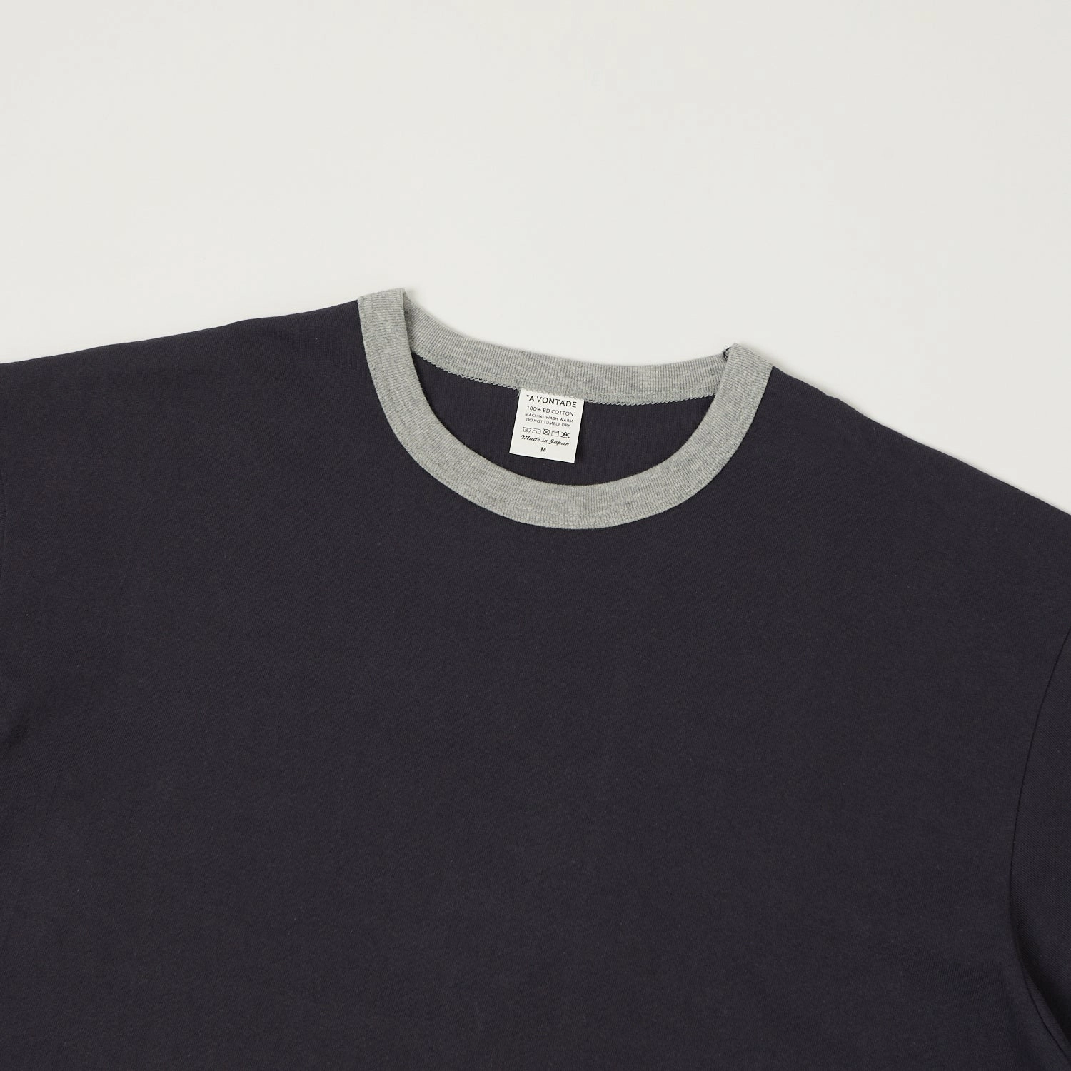 A Vontade Ringer T-Shirt - Fade Navy/Grey Ultra Soft Blend