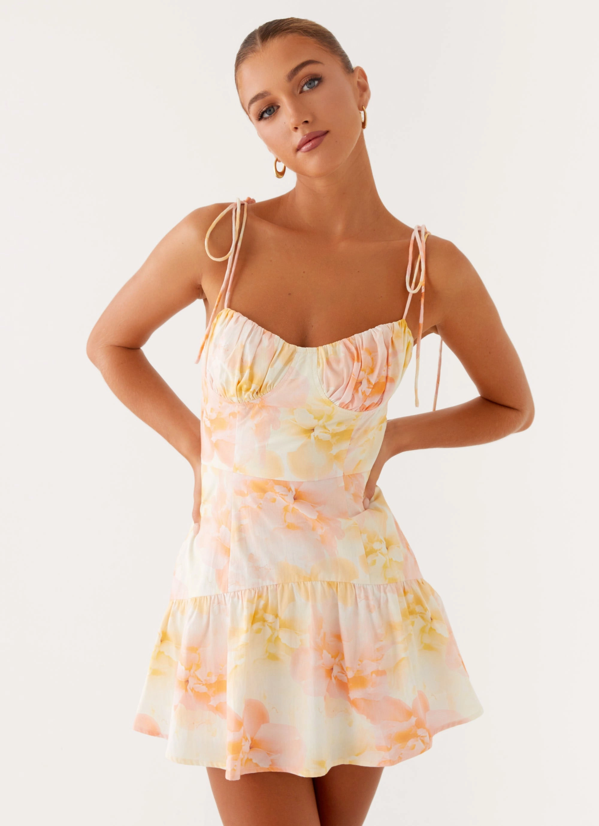 Fresh Glow Polite Color Abby Mini Dress - Floral Print
