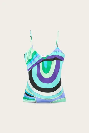 Iride Print Silk Twill Top Wardrobe Essential Subtle patterns