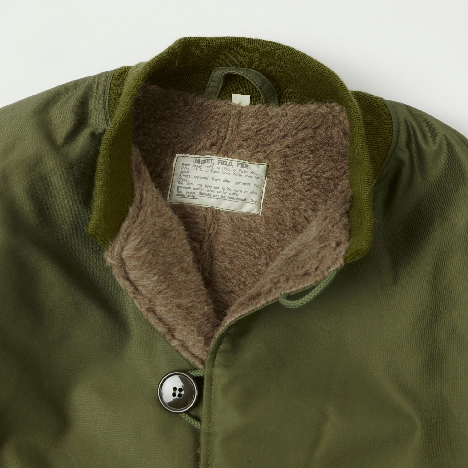 Compression Strap Adjustment Gel Buzz Rickson's U.S. Army M-1943 Jacket Liner - Olive