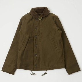 rainy ElasticWaistband Freewheelers & Co Type N-1 Deck Jacket - Dark Red Beige