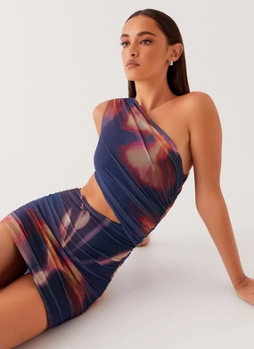 Addie Mini Dress - Midnight Bloom Dinner Outfit