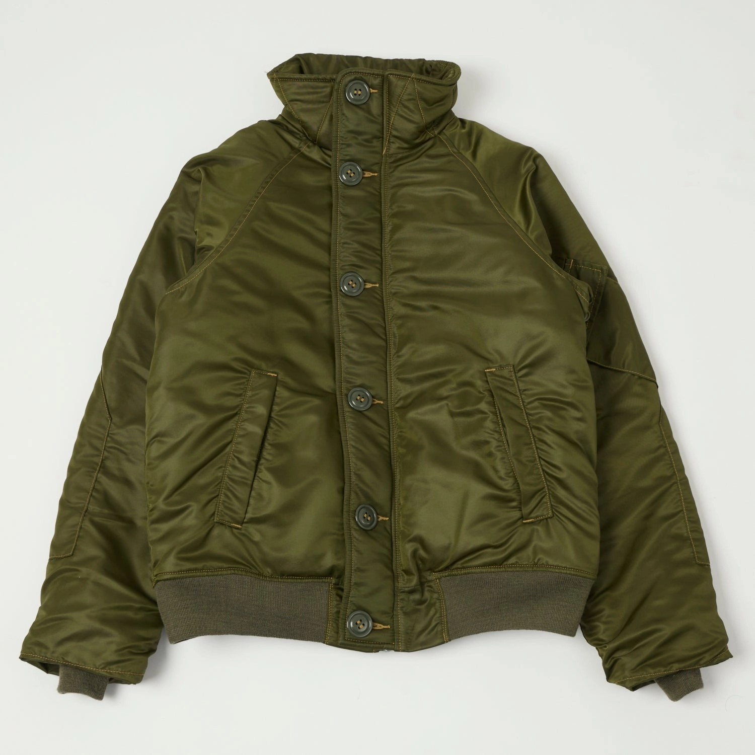 Freewheelers & Co ??USAF Air Crew' Cold Weather Jacket - Khaki Olive NoiseReduced Closure System