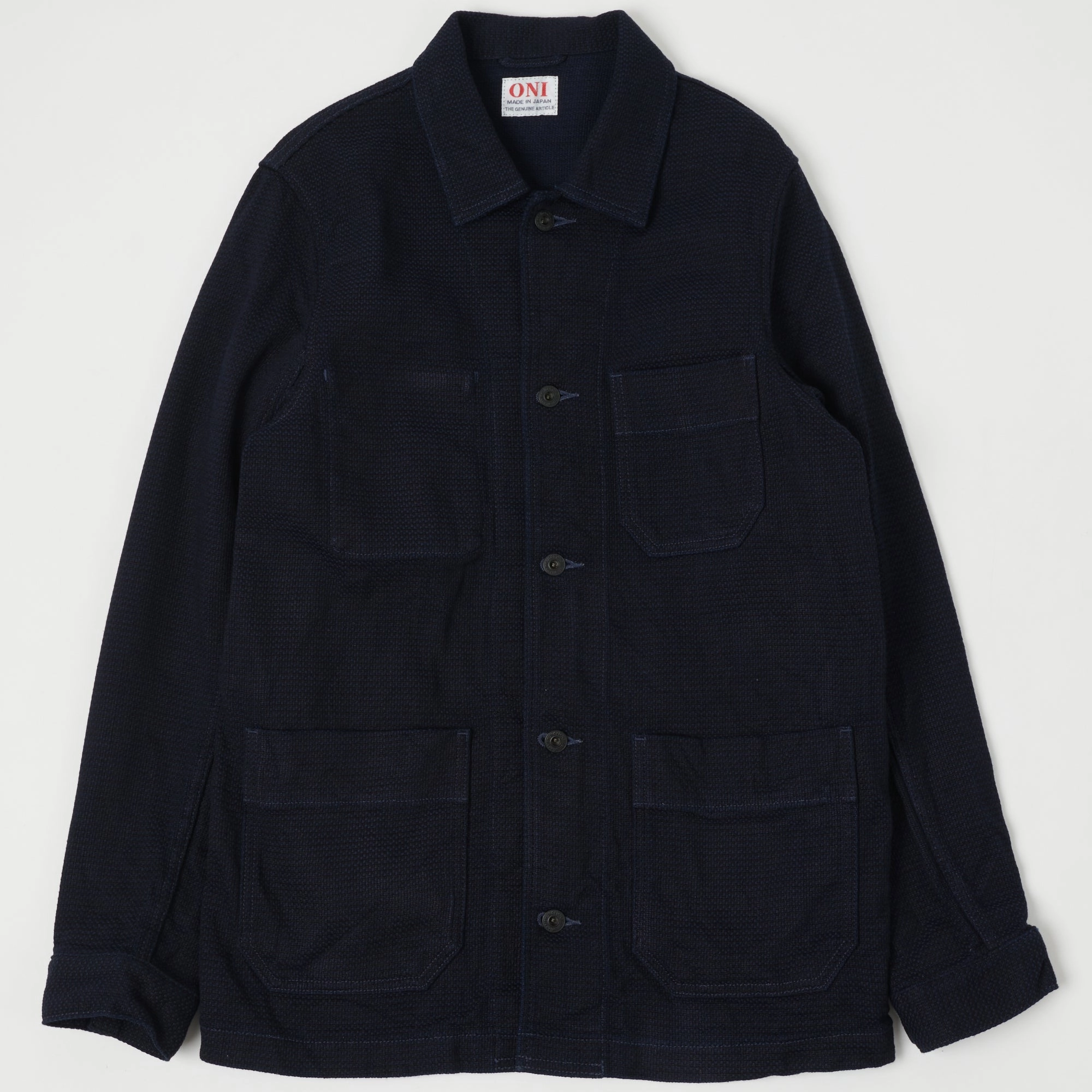 Honor Seamless construction ONI Denim 03100-ID Sashiko Dobby Coverall Jacket - Indigo