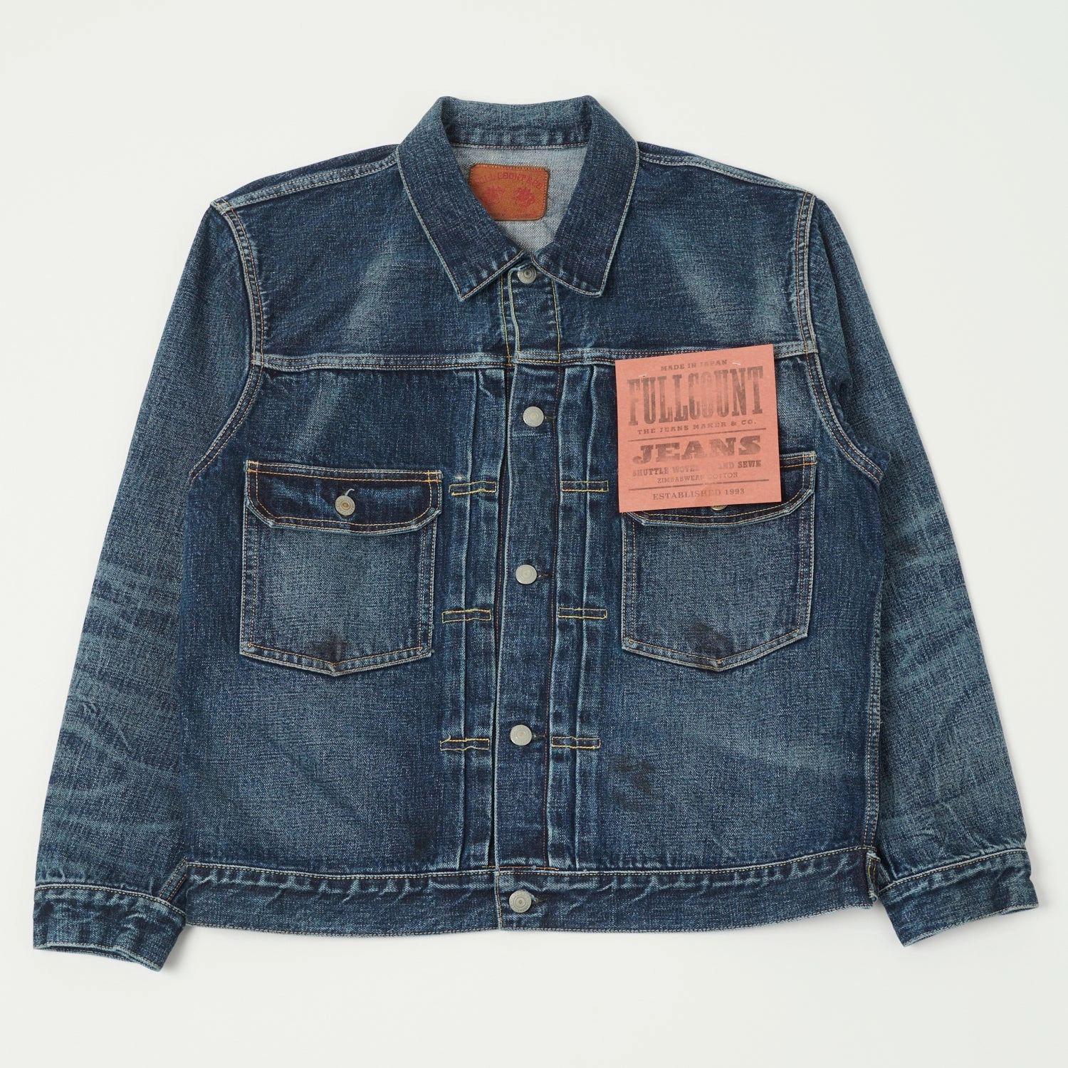 Full Count 2102XX 15.5oz Type II Denim Jacket - 'Fear of the Dark' Wash divers Assignment