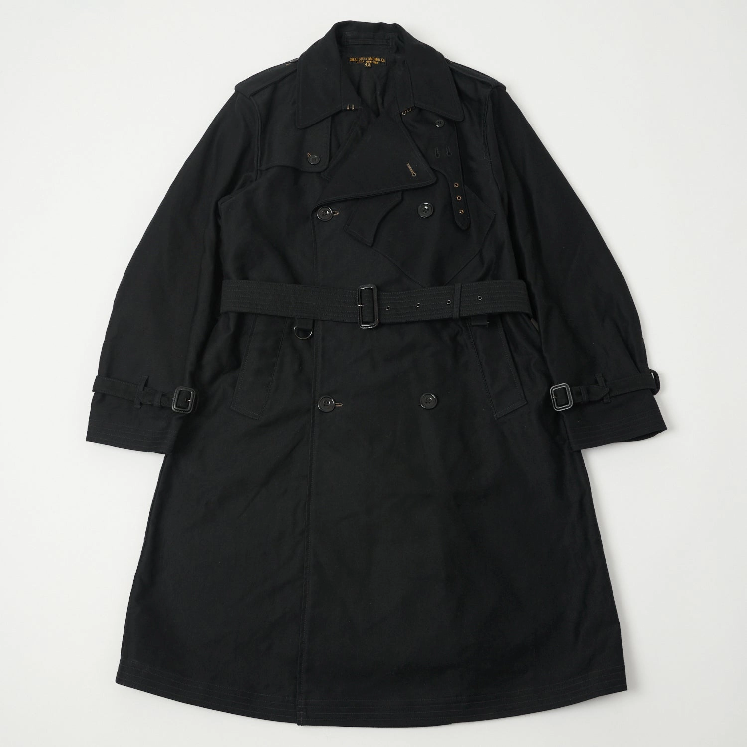 Freewheelers & Co Great Lakes 'Gifford' Trench Coat - Deep Black Advantage Base-layer