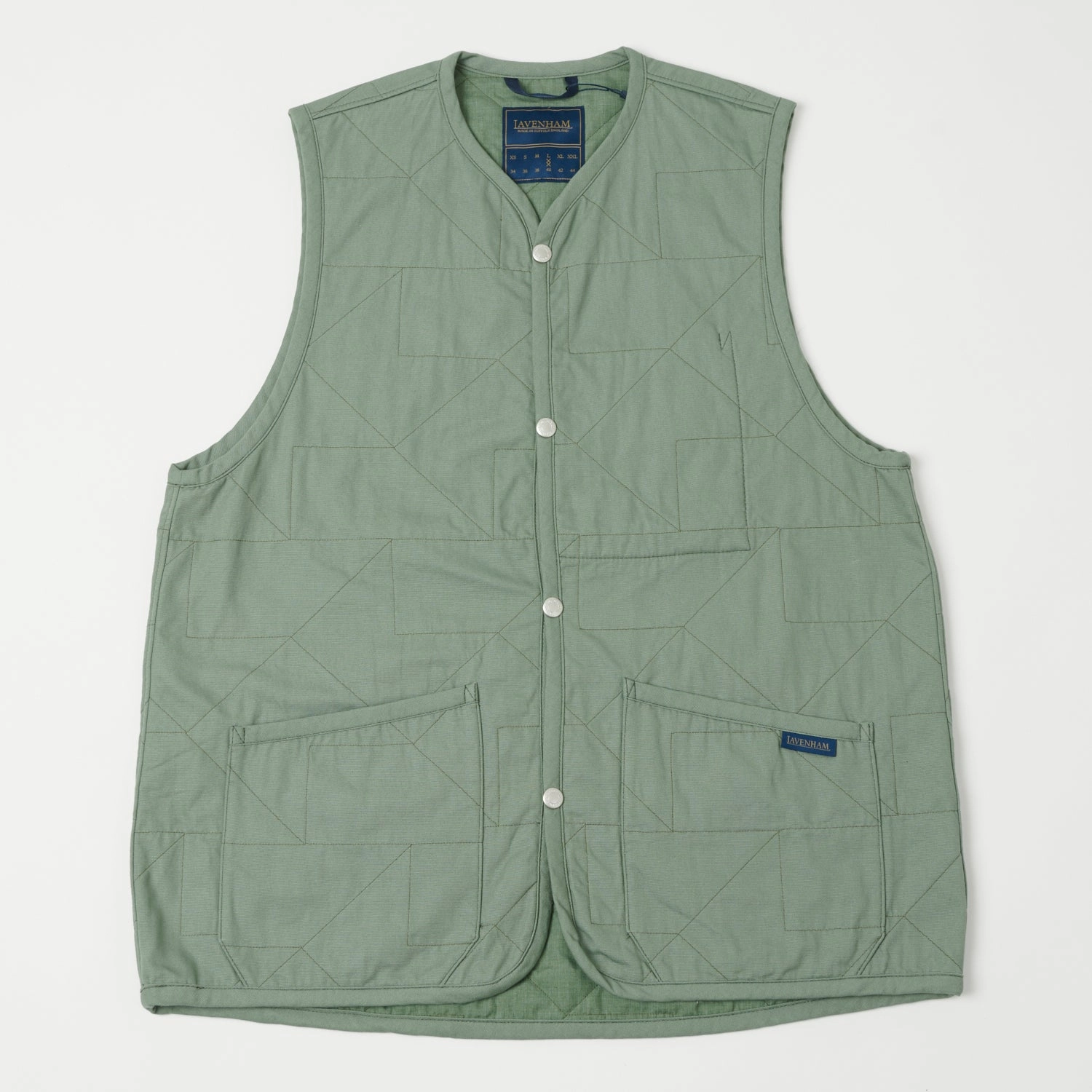 Lavenham Unwadded Worker Thornham Gilet - Leaf Green Weight - balanced Tension Balanced