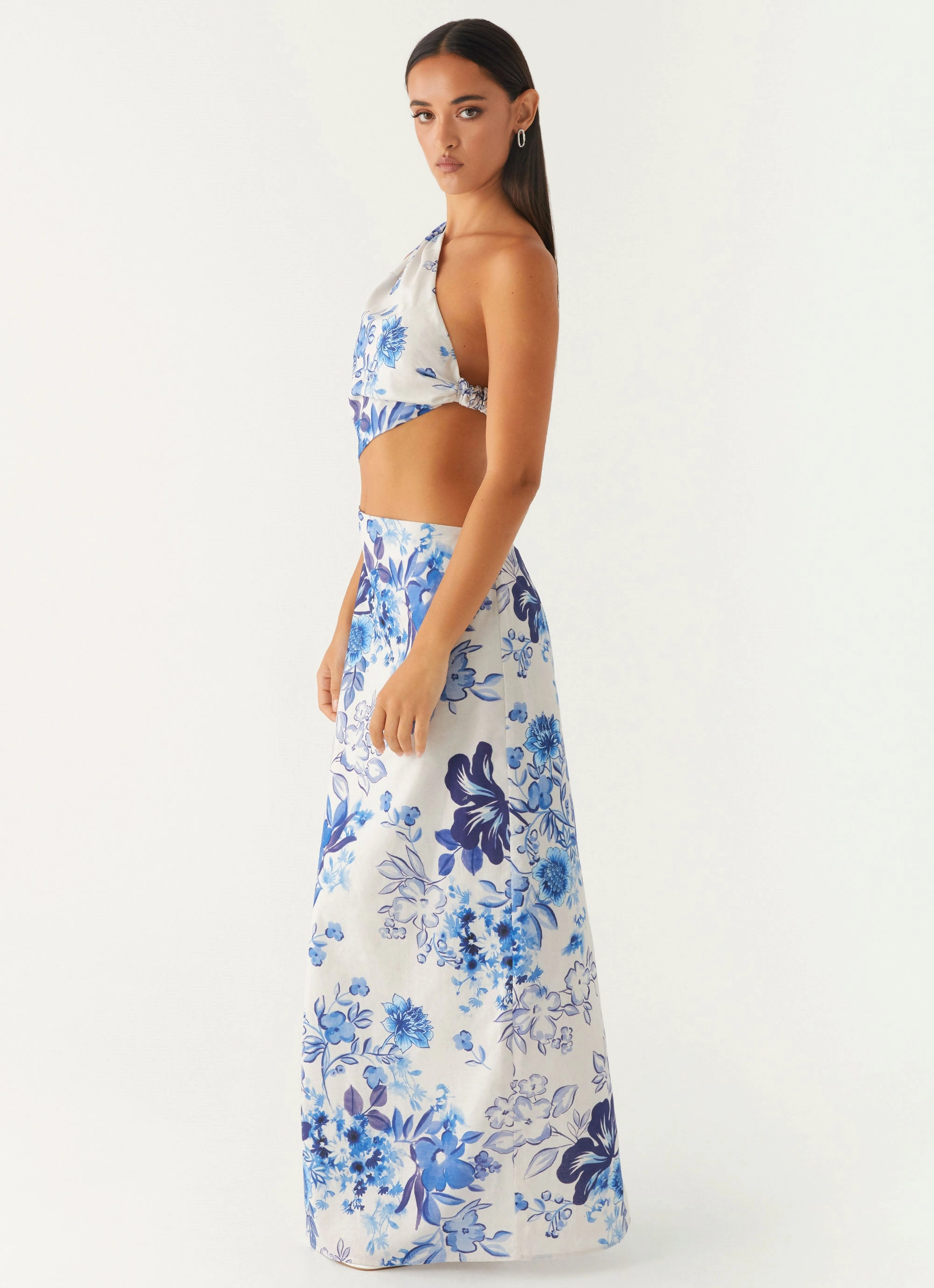 All Summer Long Maxi Dress - Serene Sky Floral Cozy Energy