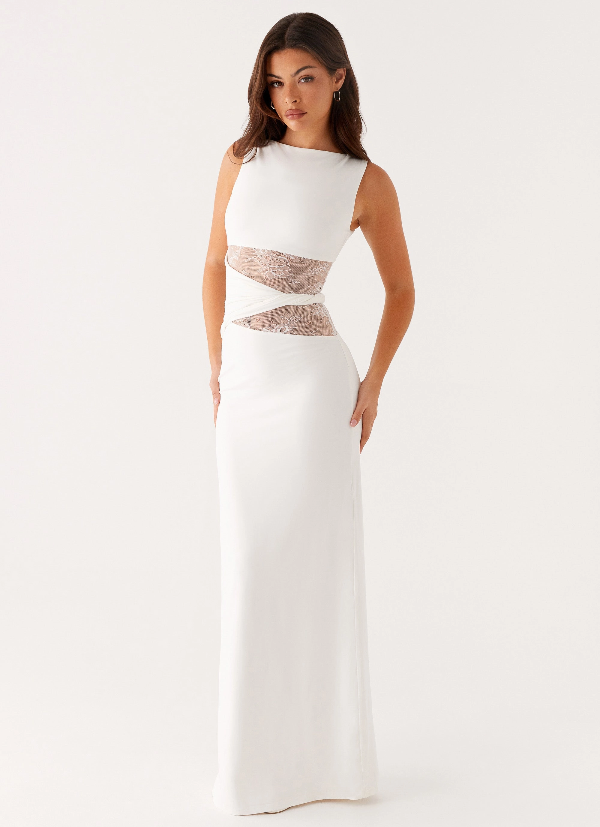 Evening Chic Elegant Piece Karma Maxi Dress - White