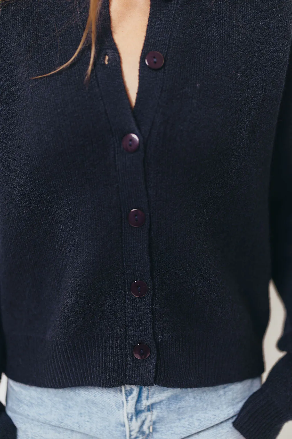 Alyssa Cardigan in Navy Fresh Comforted Cold Weather