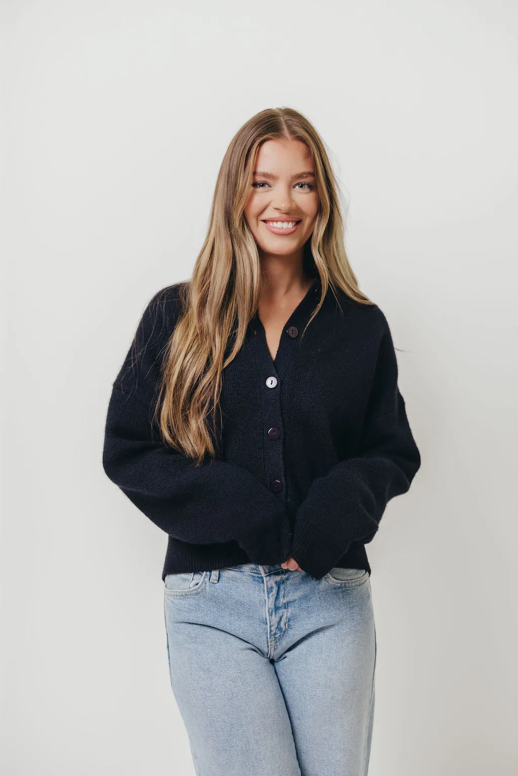 Quick Dry Integration Alyssa Cardigan in Navy