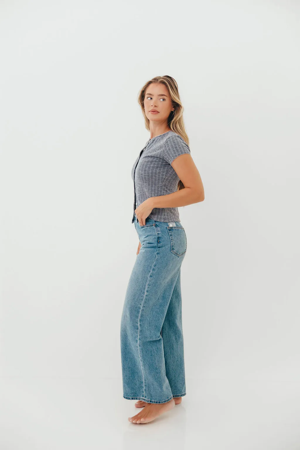 Home Comfort Durable Edge Binding Amberlyn Top in Navy