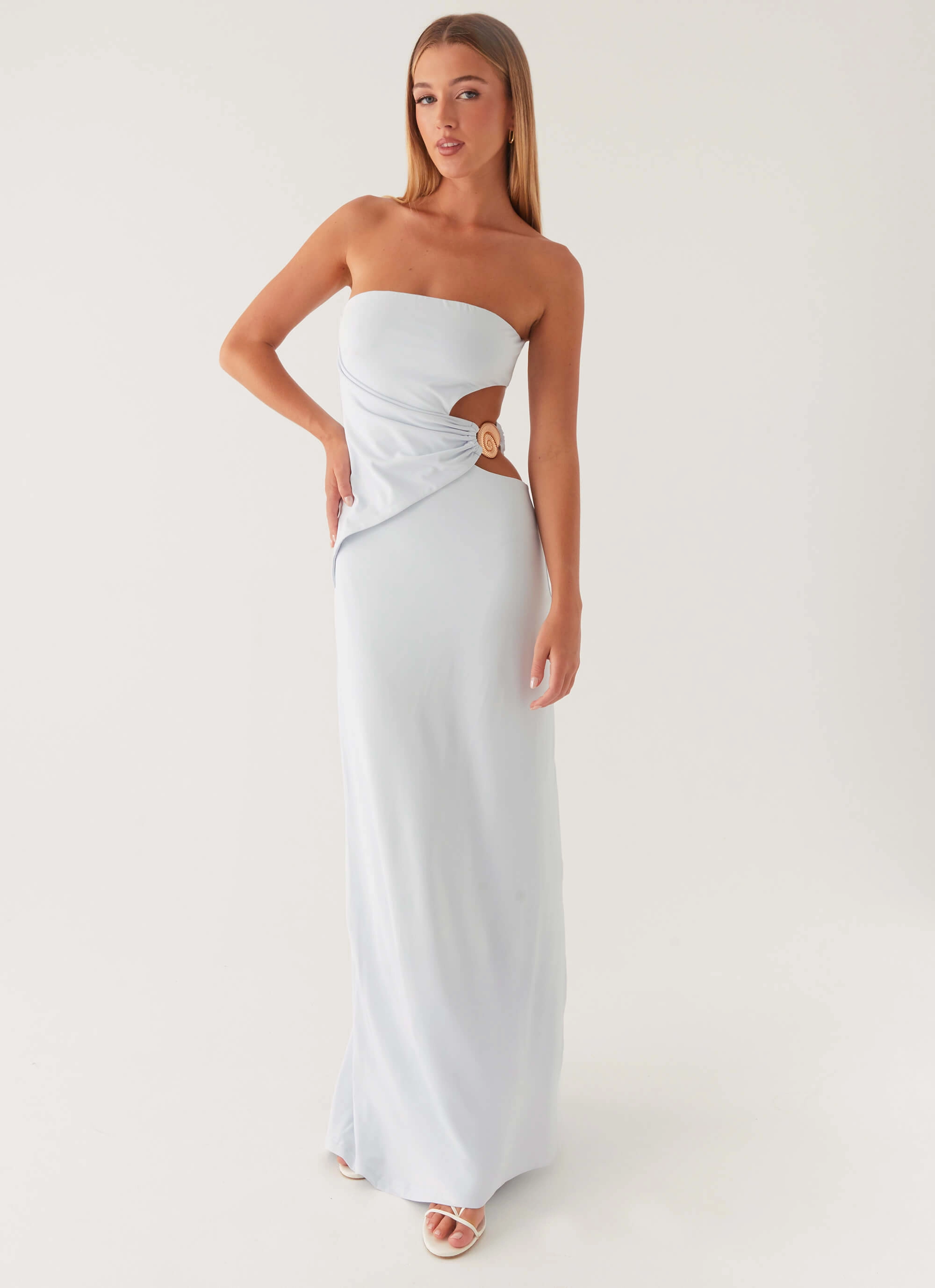 Anetta Maxi Dress - Pale Blue Quilted-Lining Eco-friendly