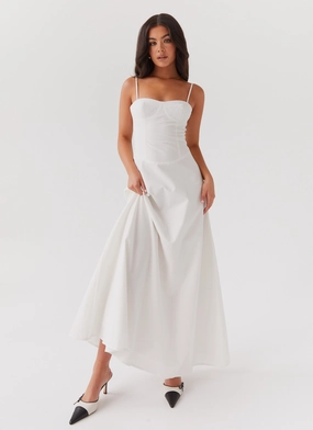 Night Party Angelina Linen Maxi Dress - White
