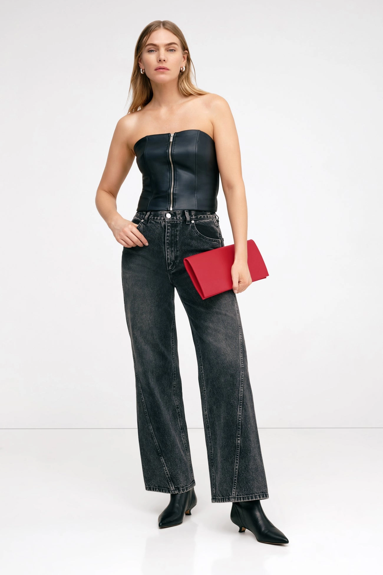 Belle Leather Clutch Evening Look