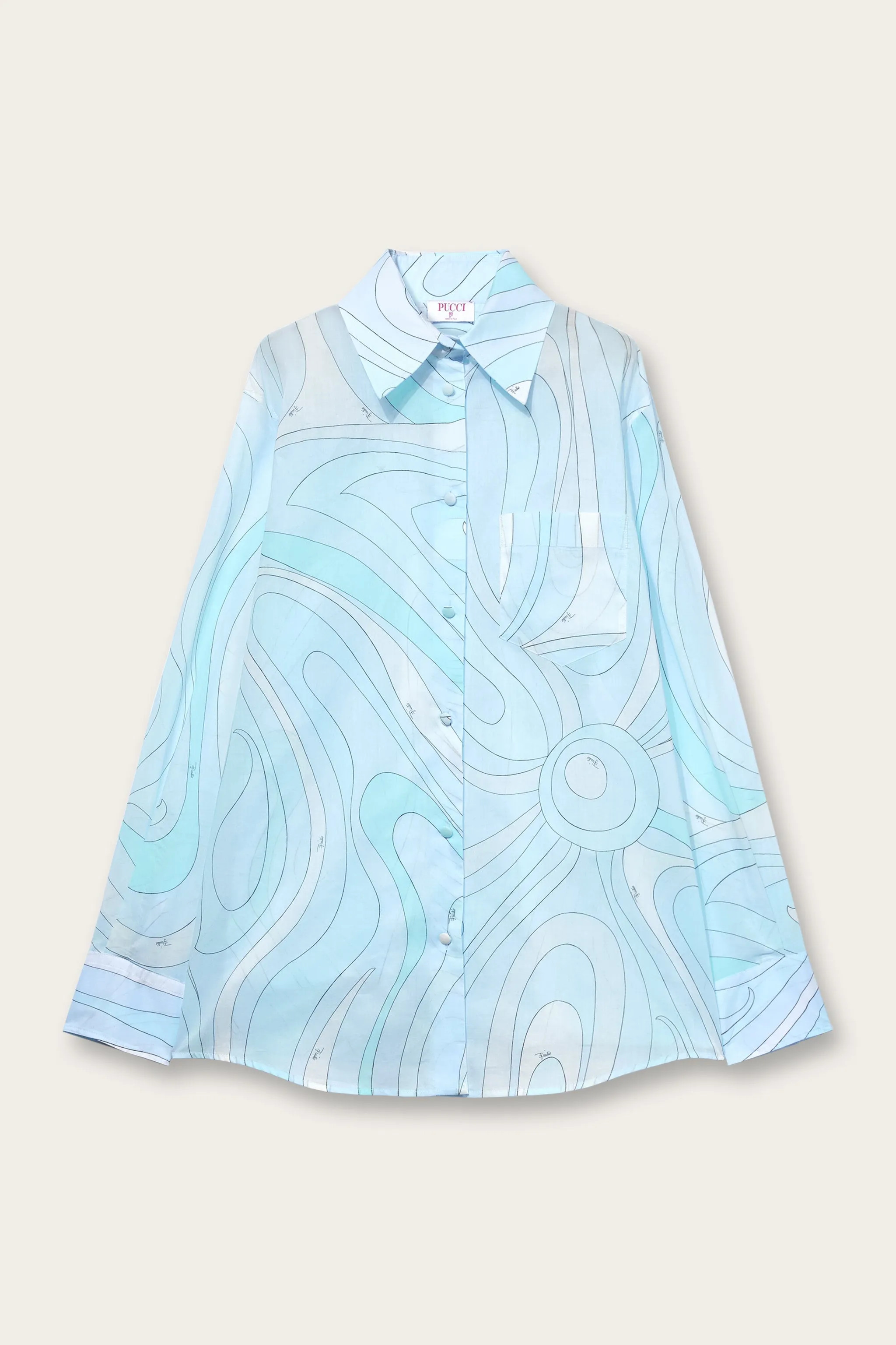Marmo Print Cotton Shirt Moisture wicking