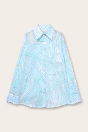 Marmo Print Cotton Shirt Moisture wicking