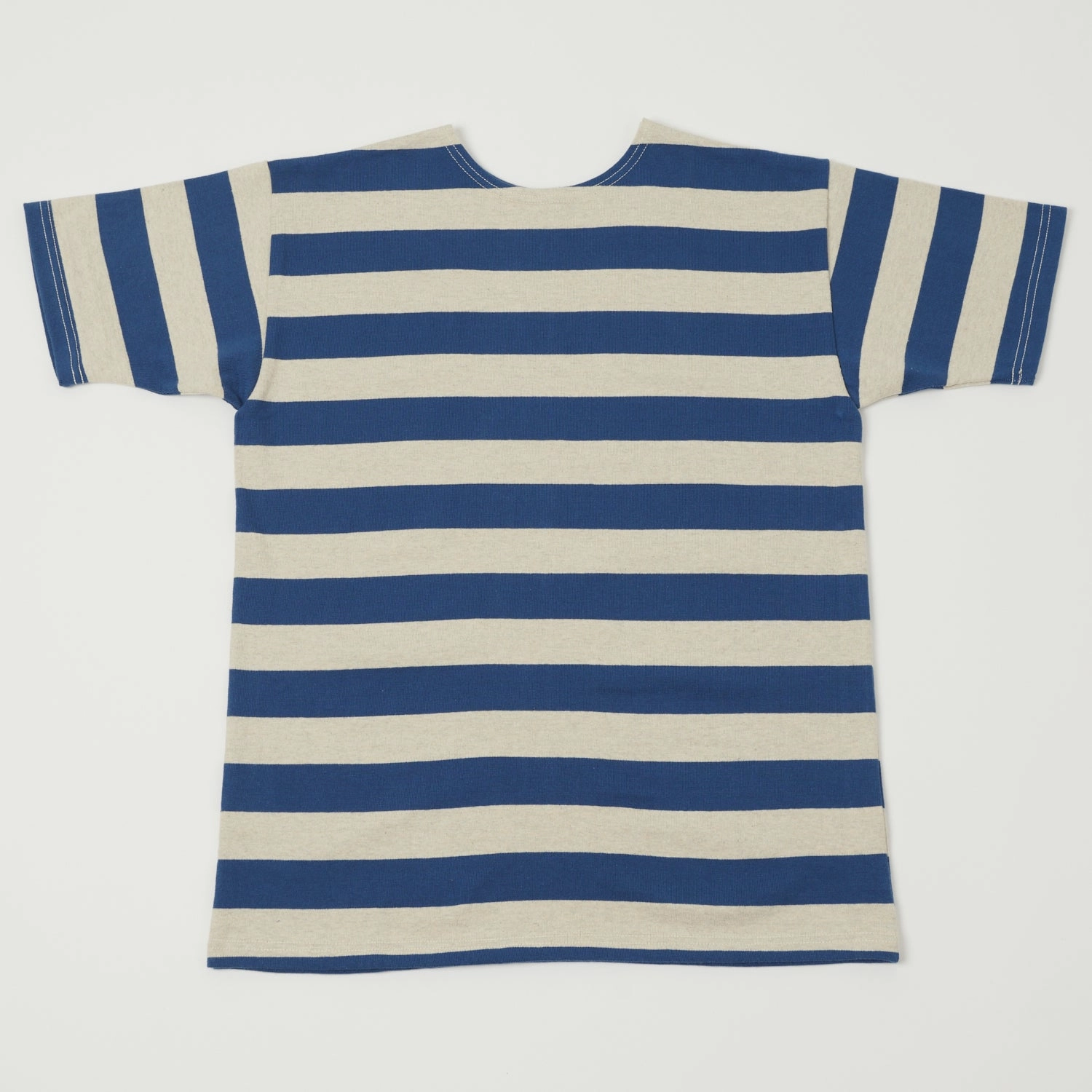 Warehouse & Co 4050 Duck Digger Border Stripe T-Shirt - Blue/Oatmeal Seasonal Wear