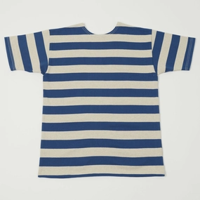 Warehouse & Co 4050 Duck Digger Border Stripe T-Shirt - Blue/Oatmeal Sleep Slim Waistband