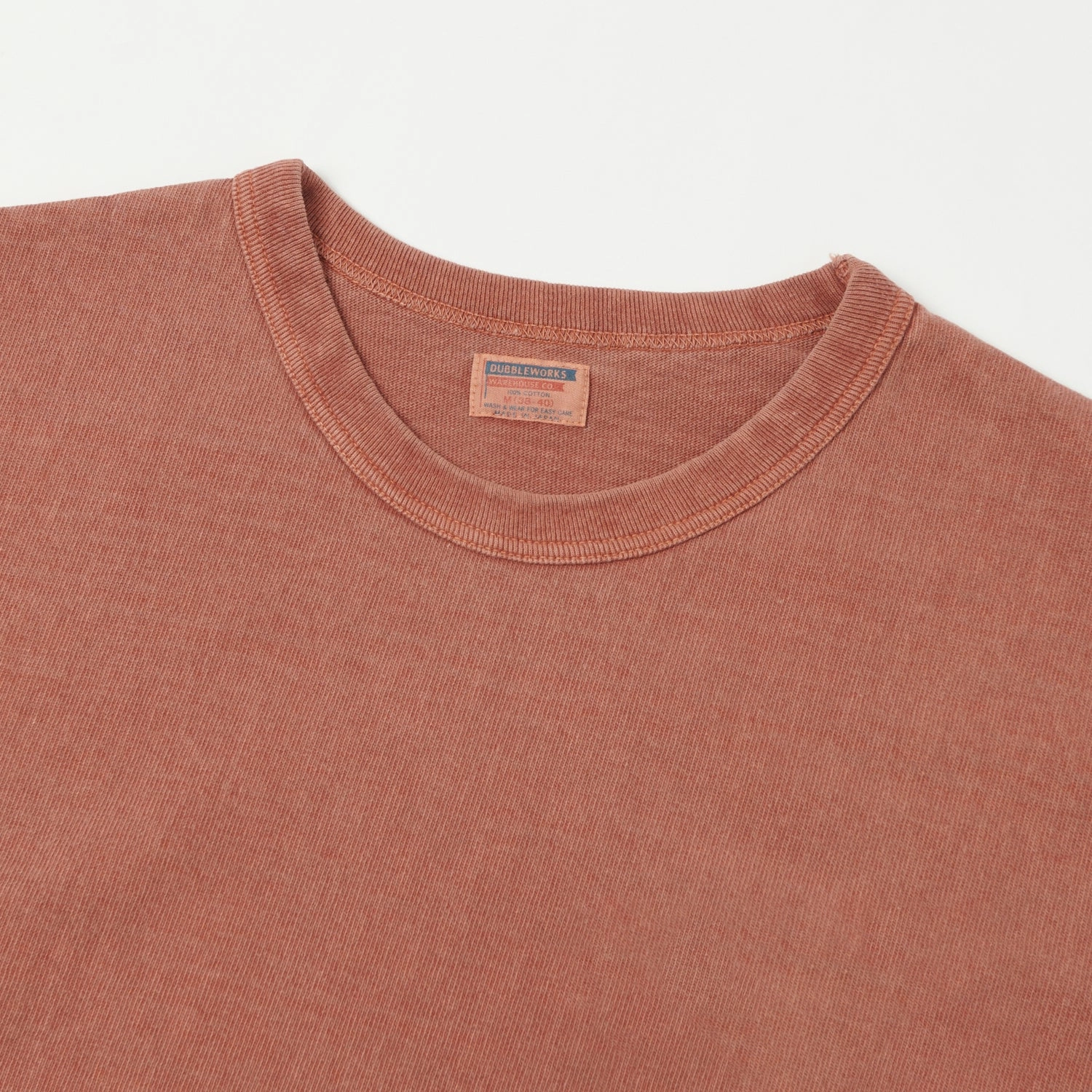 Dubbleworks Heavy Fabric Pigment Dye Tee - Brick Red Breathable wear Beach Wear