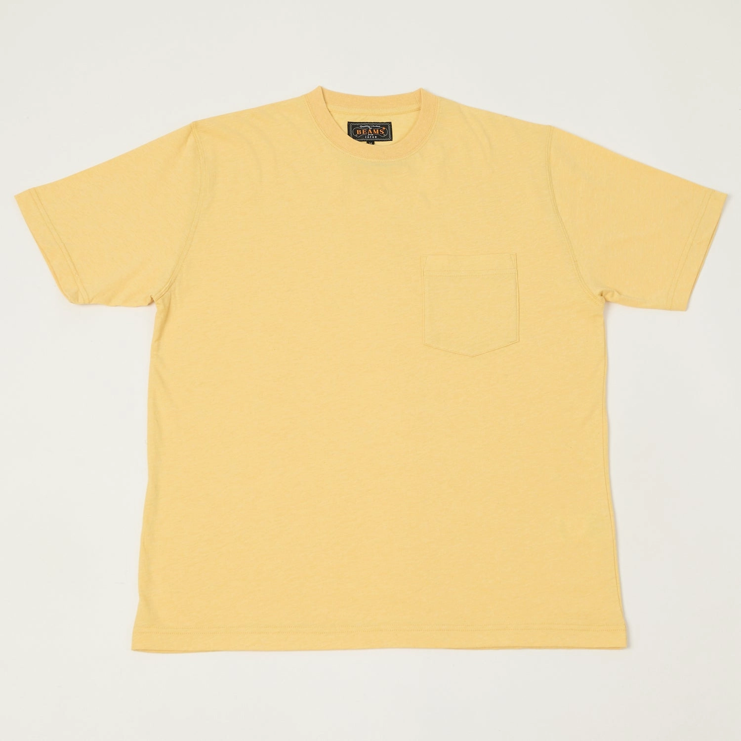 Beams Plus Pocket T-Shirt - Yellow Beaded details