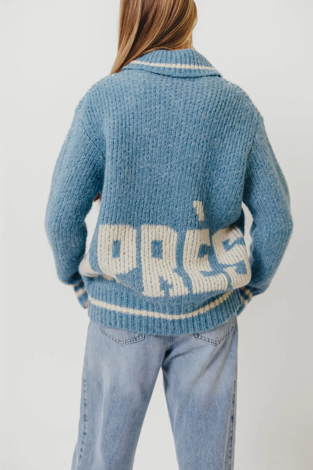 Quiet Style Apres Zip-Up Sweater in French Blue