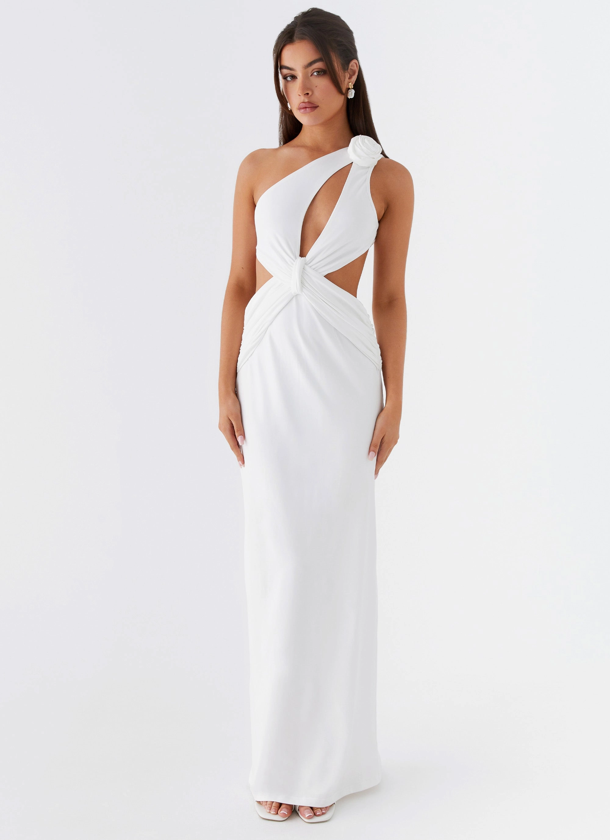 Bodycon-Fit Lovesome Rosa Maxi Dress - White