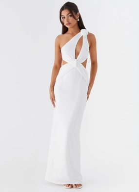 Lovesome Rosa Maxi Dress - White Cozy Base Anti-Static-Finish