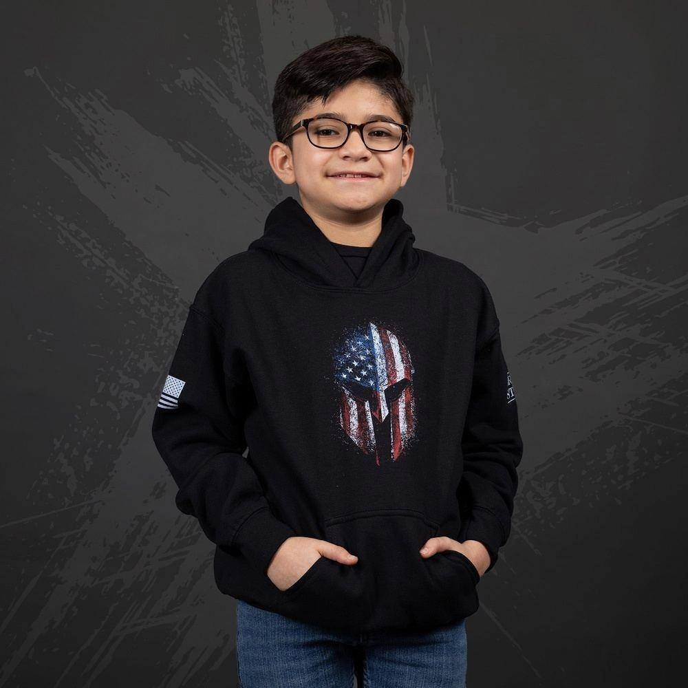 Youth American Spartan Hoodie - Black Trendy Streetwear loop accents