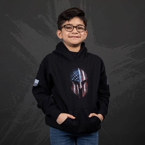 Youth American Spartan Hoodie - Black Trendy Streetwear loop accents