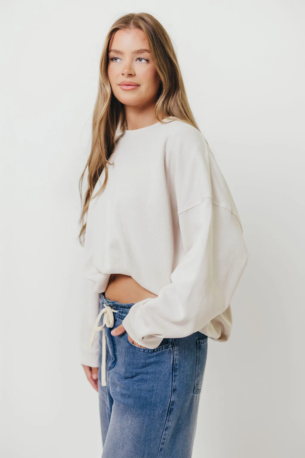 Around Town Crew Pullover in Clay Relaxed Comforted