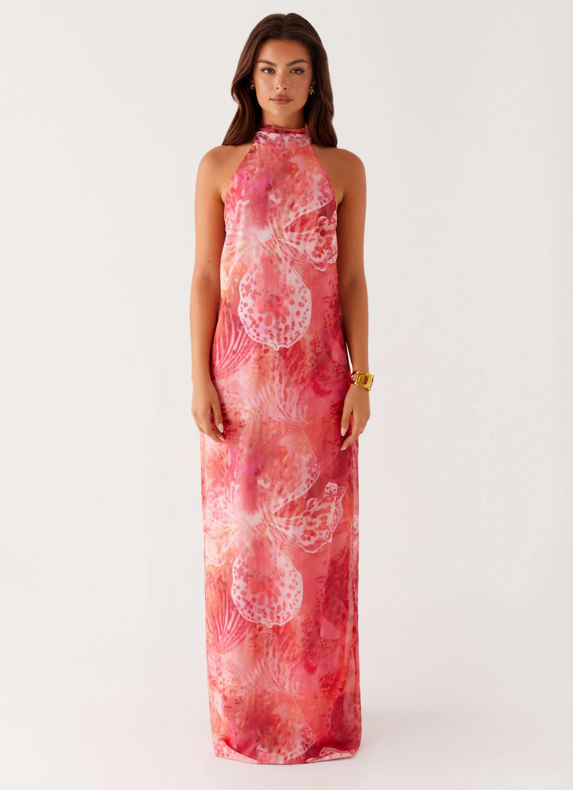 California Maxi Dress - Flamingo Fling WaterRepellentCoating Elegant Line