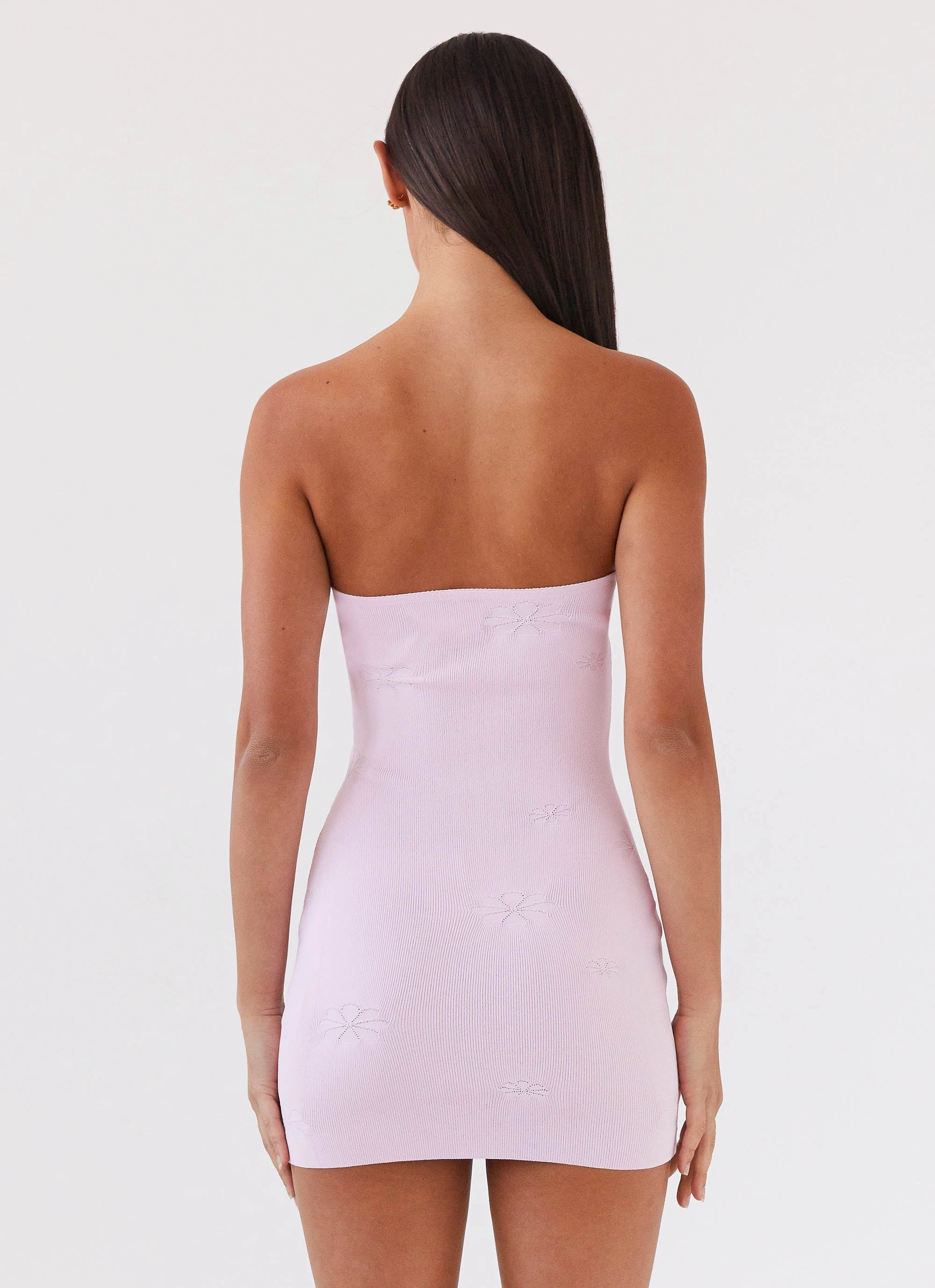 Casual Edge Silky texture Ashton Strapless Knit Mini Dress - Pink