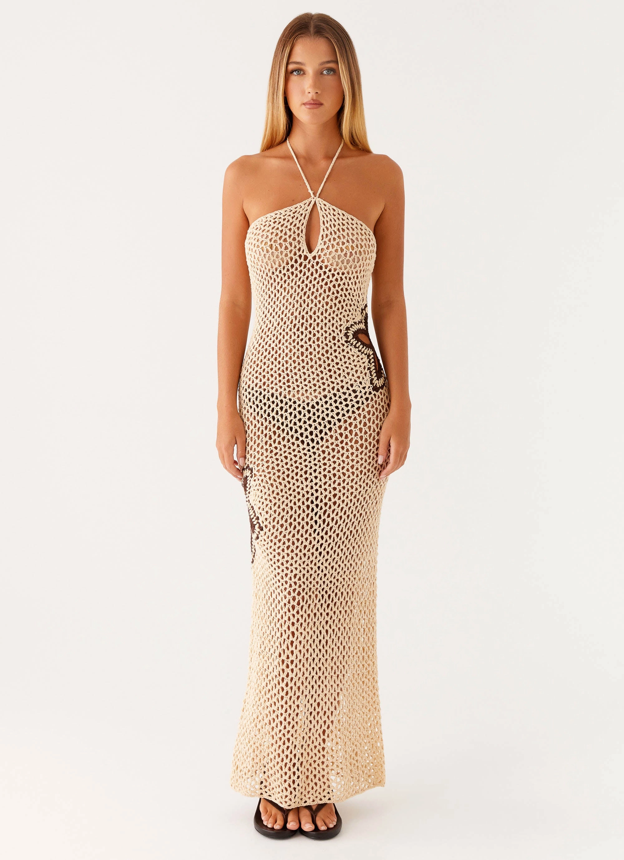 Aster Crochet Maxi Dress - Pastel Yellow Dual Tones Seasonal Fit