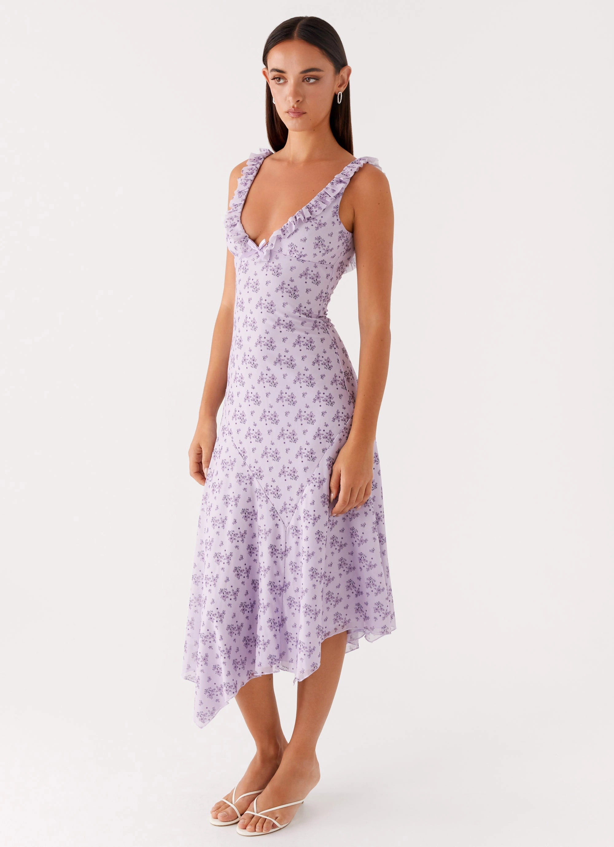 Chill Lines Asteri Midi Dress - Lavender Meadow