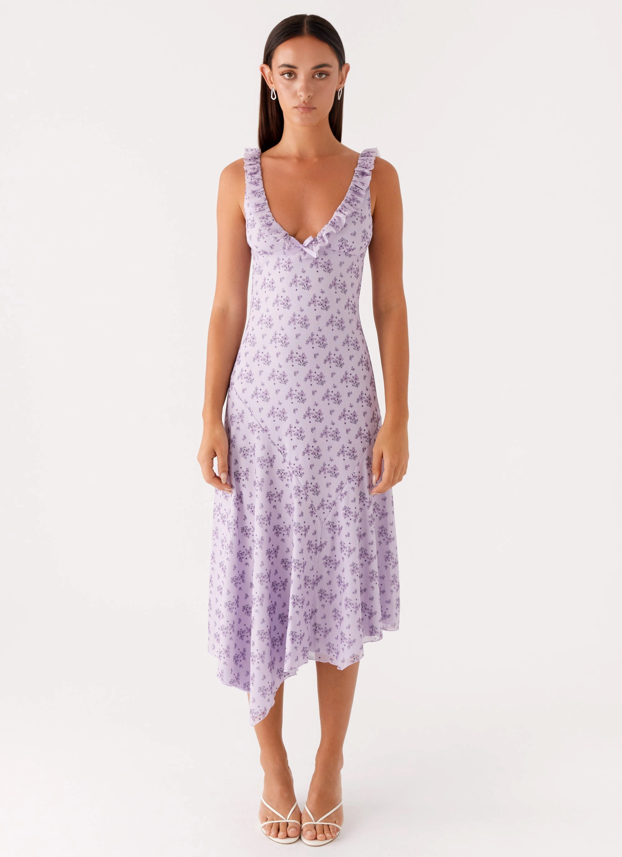 Lazy Pick Applique-Detail Asteri Midi Dress - Lavender Meadow