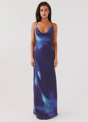 Cool Drape Astra Maxi Dress - Cyber Rose