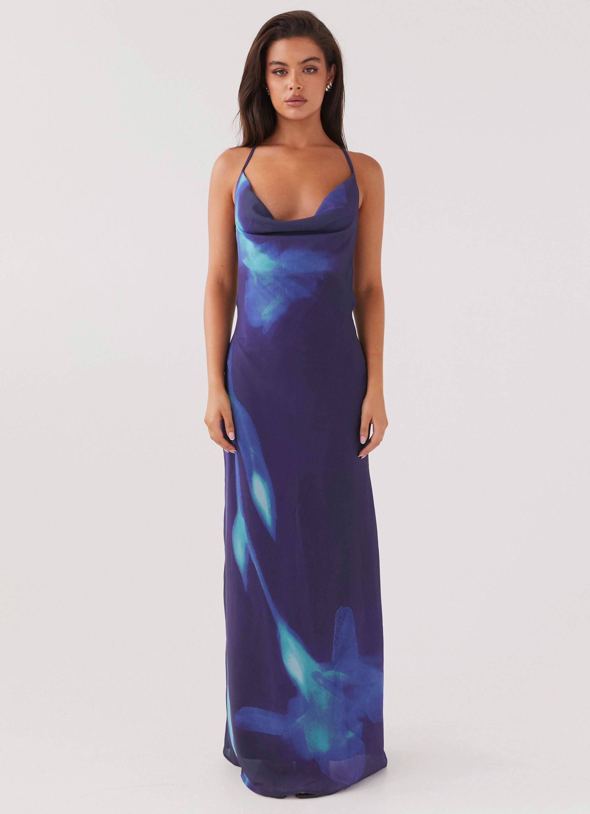 Cool Drape Astra Maxi Dress - Cyber Rose