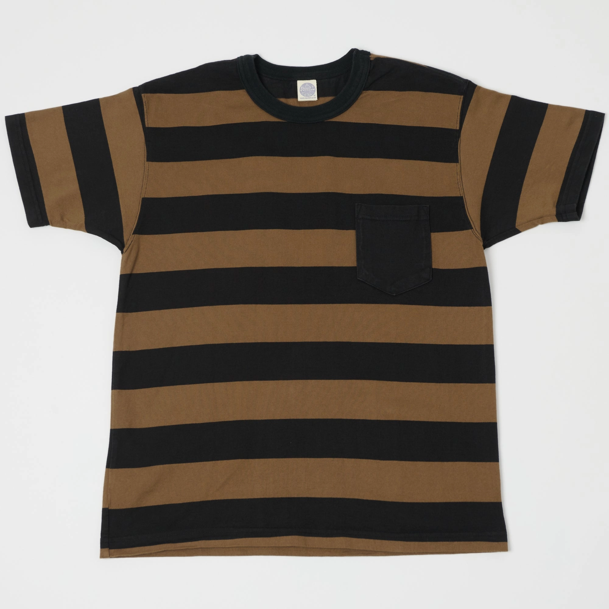 TOYS McCOY Bordered Stripe Pocket T-Shirt - Coyote/Black Breathable fabric AntiBacterialTreatment