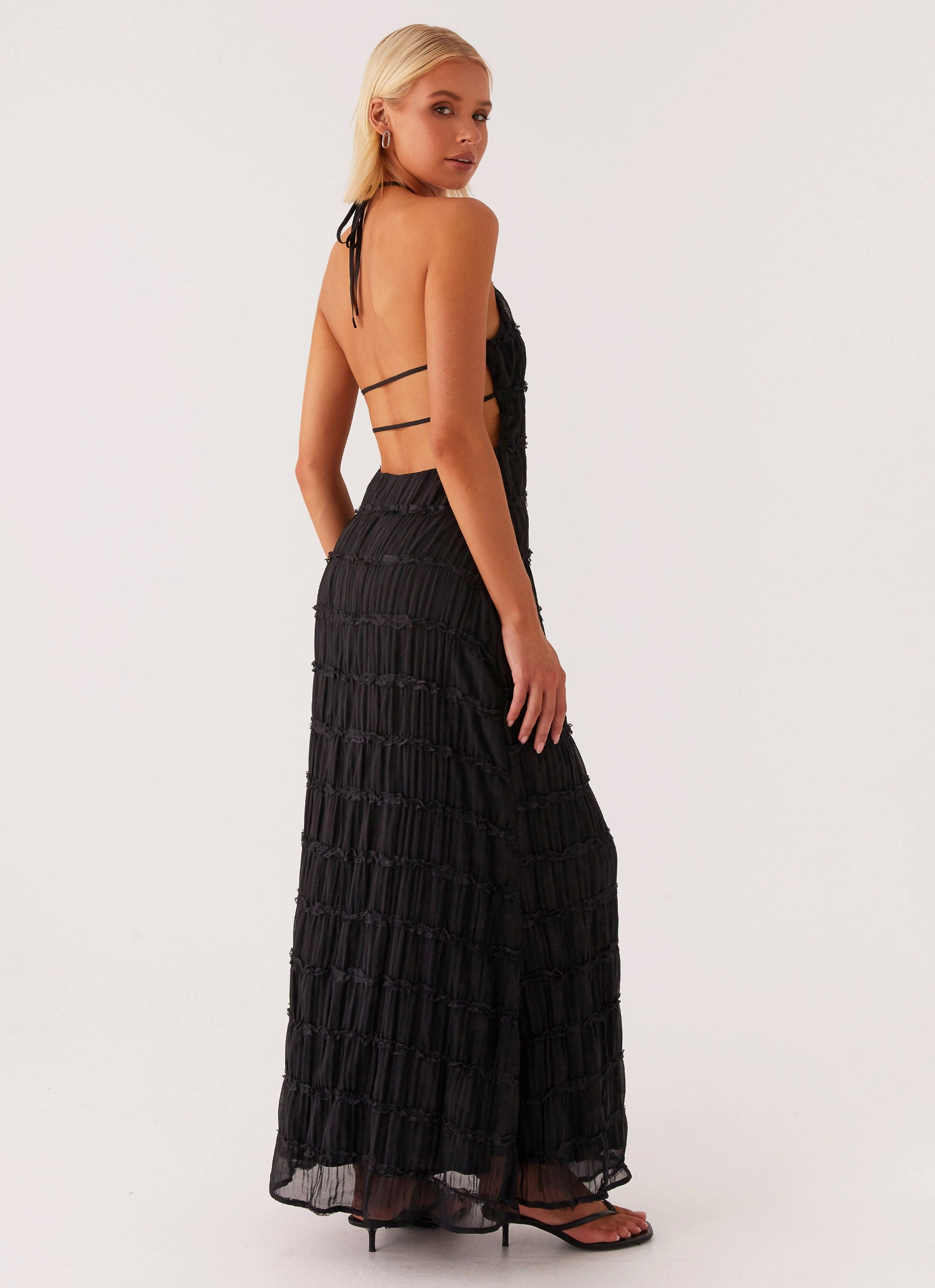 Linen Soft Aullie Maxi Dress - Black