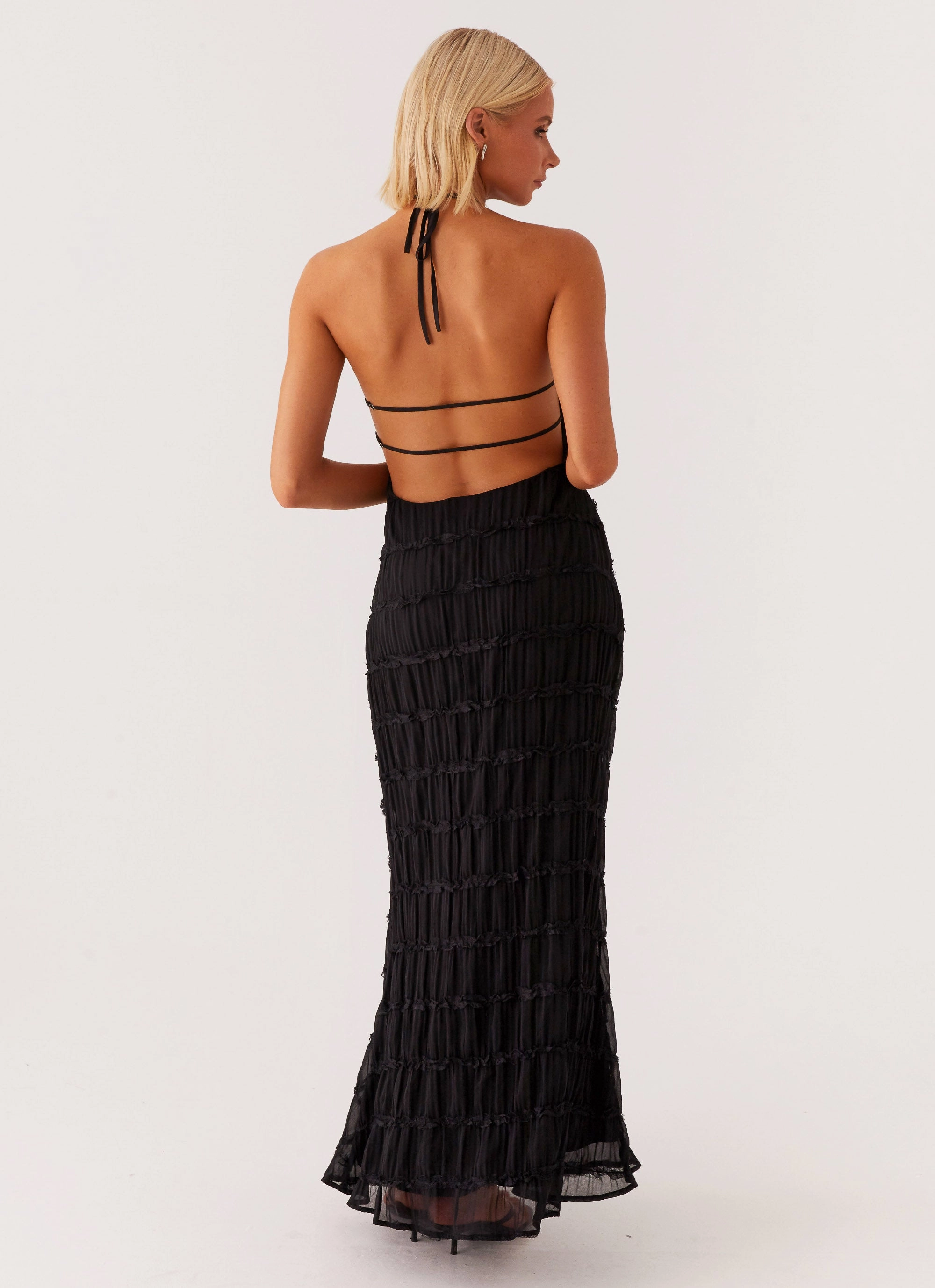Aullie Maxi Dress - Black Sharp Detail