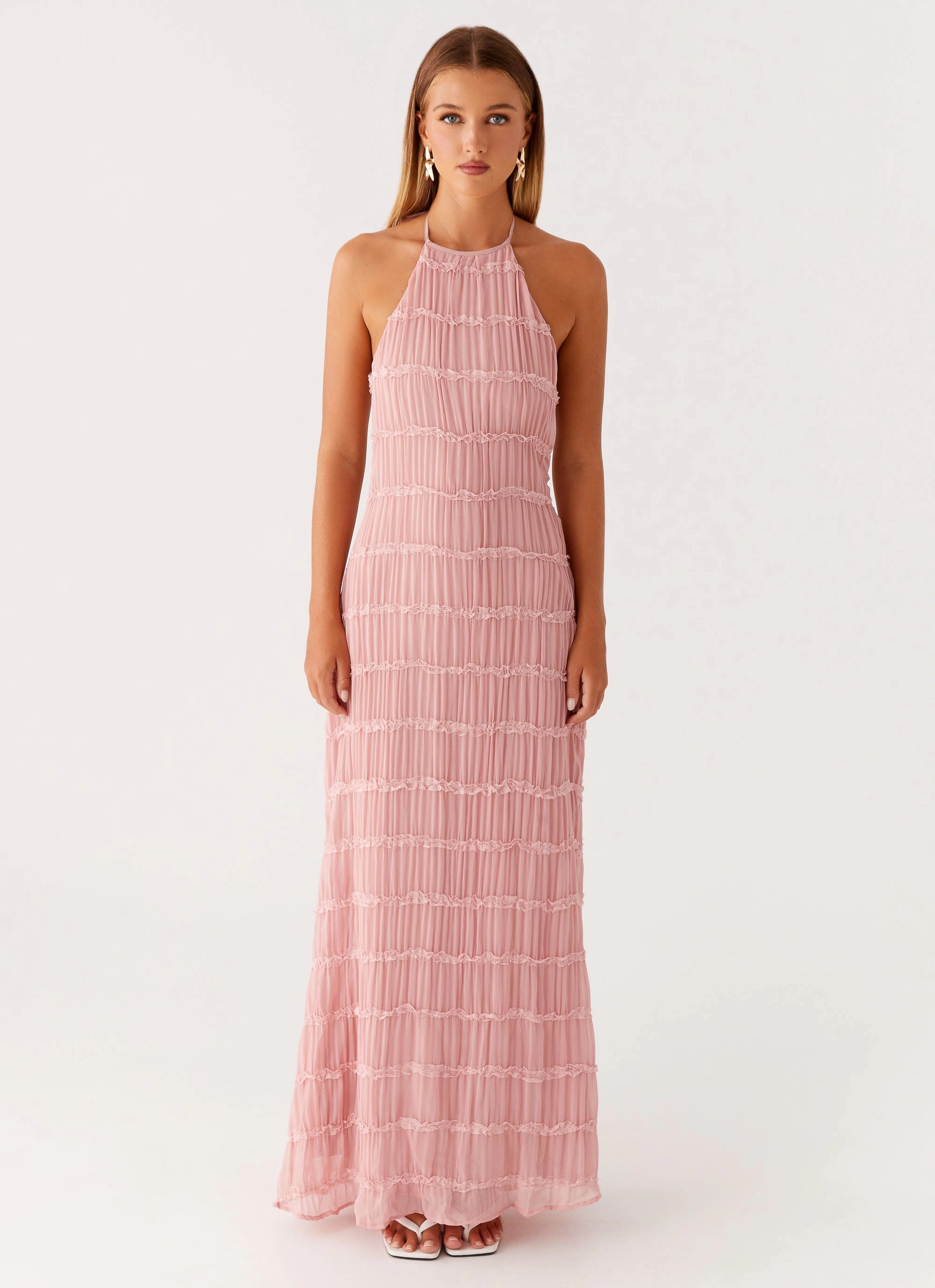 Aullie Maxi Dress - Pink Texture Softness