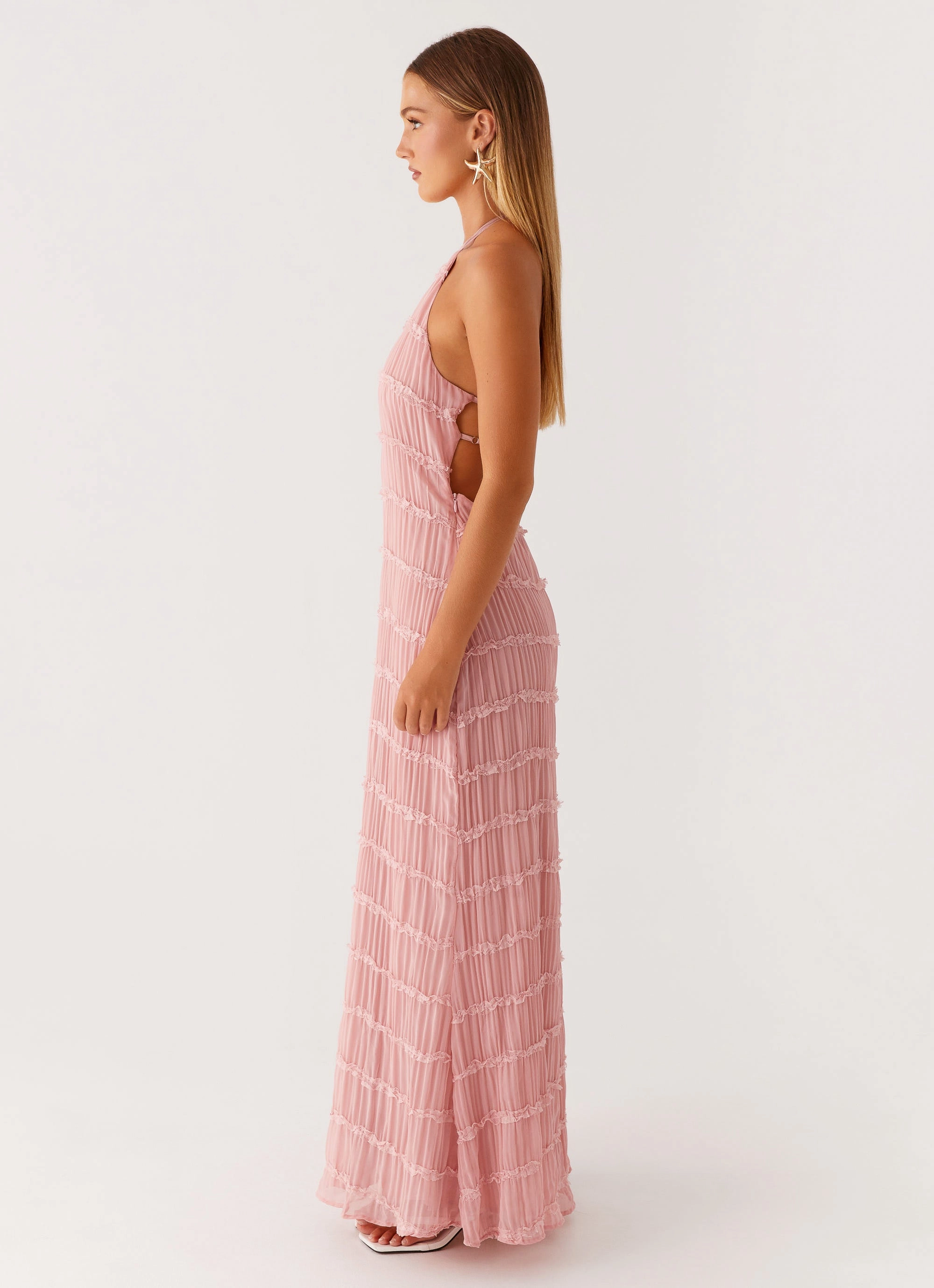 Basic Cool Shape Retention Aullie Maxi Dress - Pink