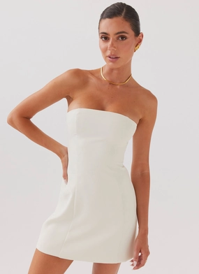 Ayanna Strapless Mini Dress - Ivory Light Rhythm