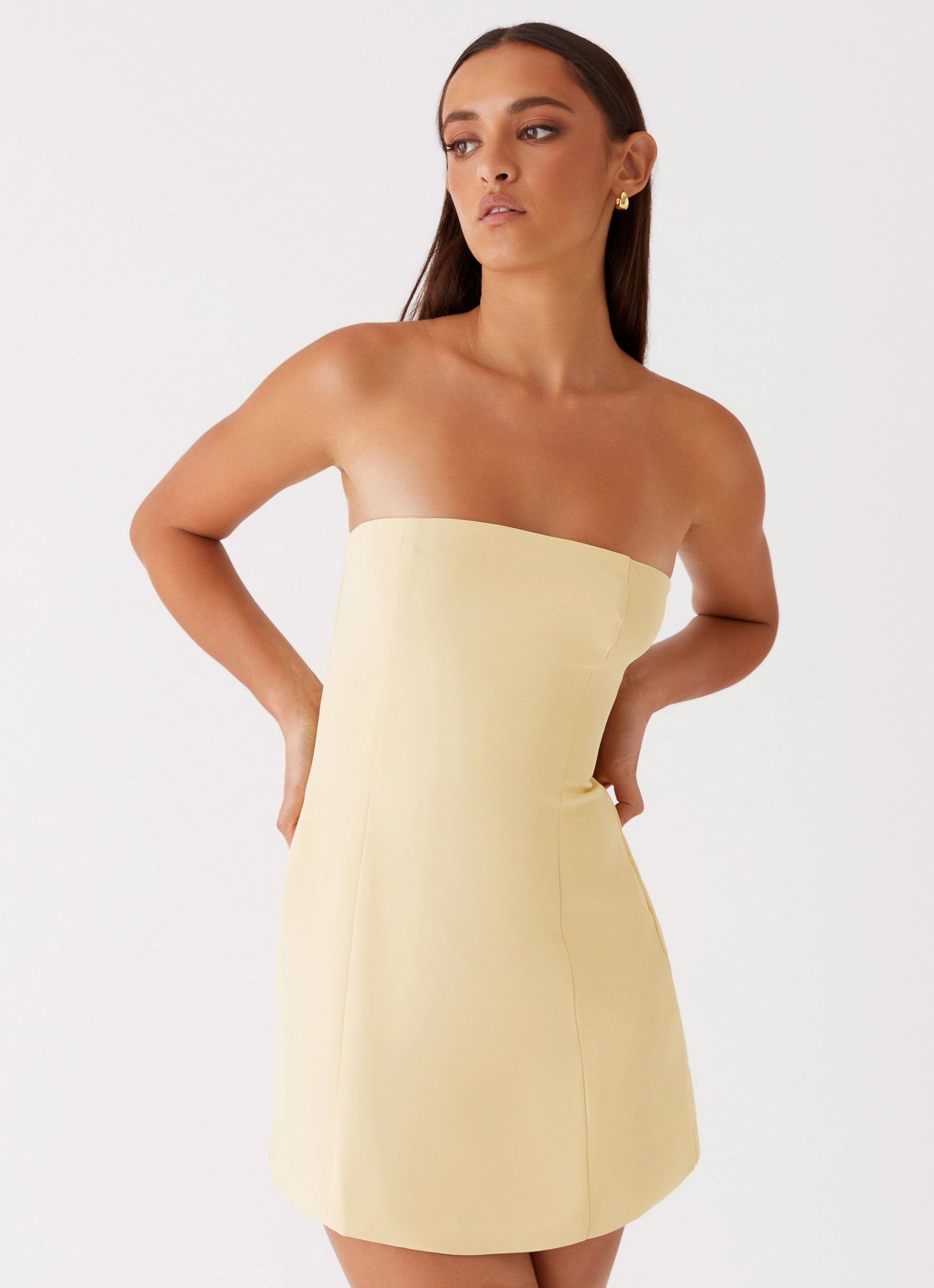 Flexible Mood Ayanna Strapless Mini Dress - Yellow