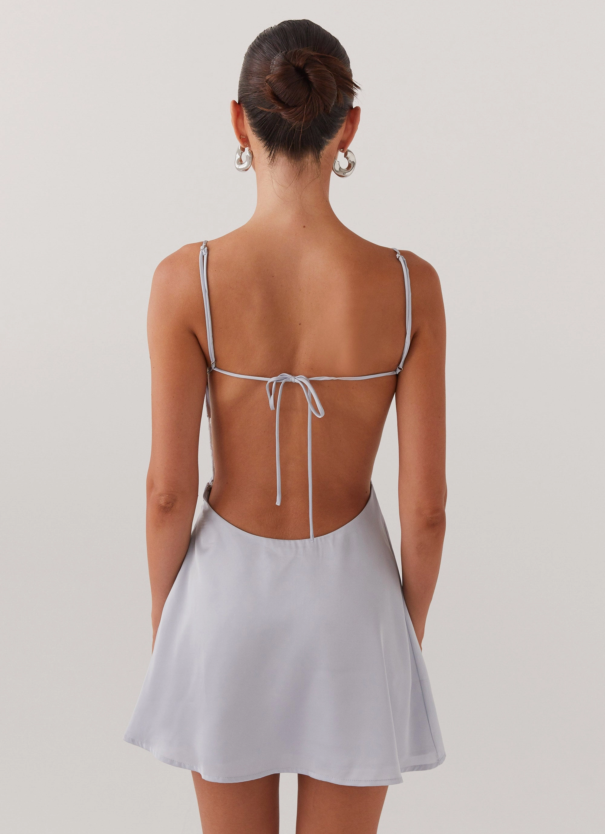 Ayla Satin Mini Dress - Arctic Blue Perfect Wear Sophisticated Wear