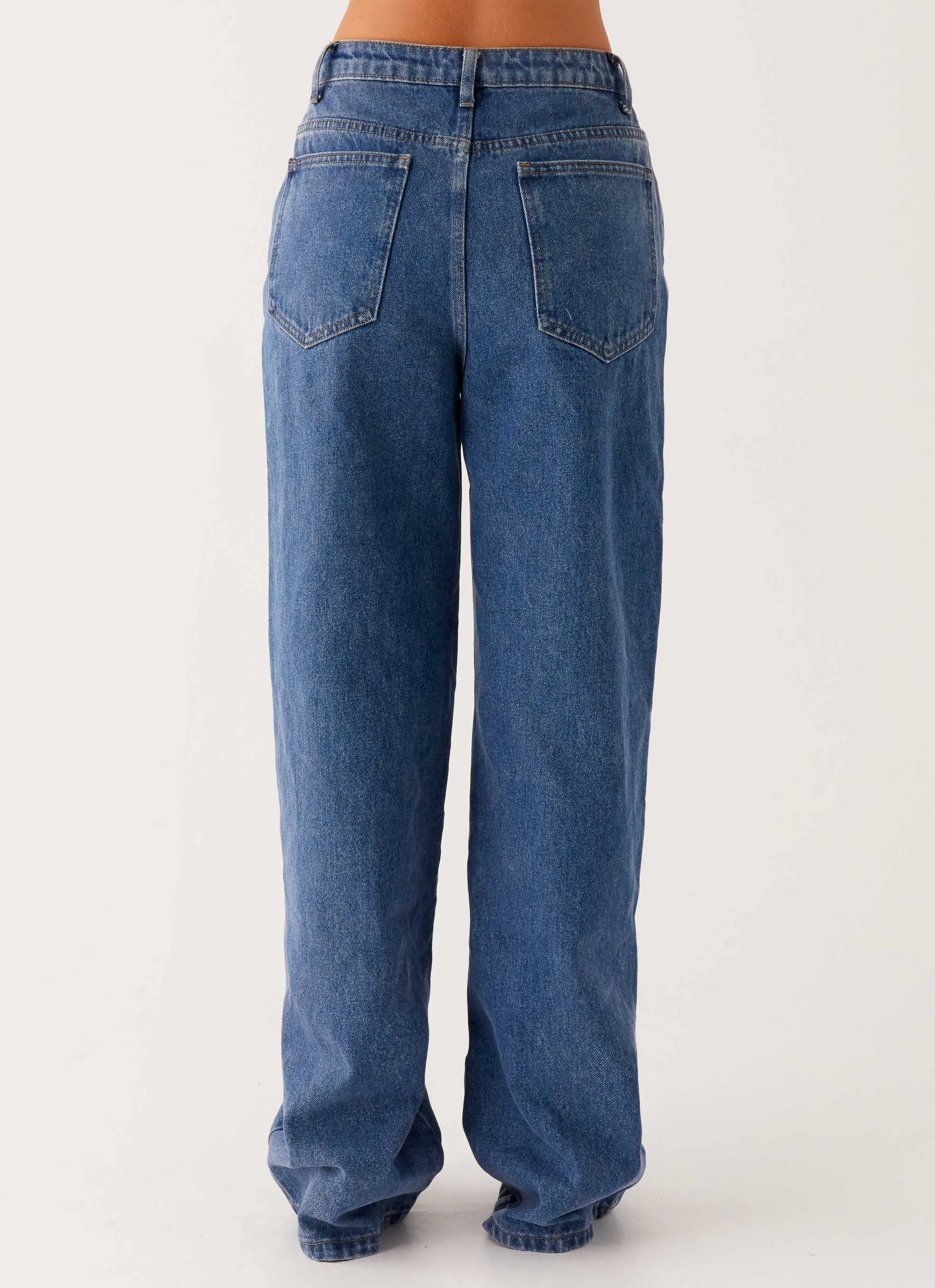 Back Again Straight Leg Denim Jeans - True Blue No Hassle Fit