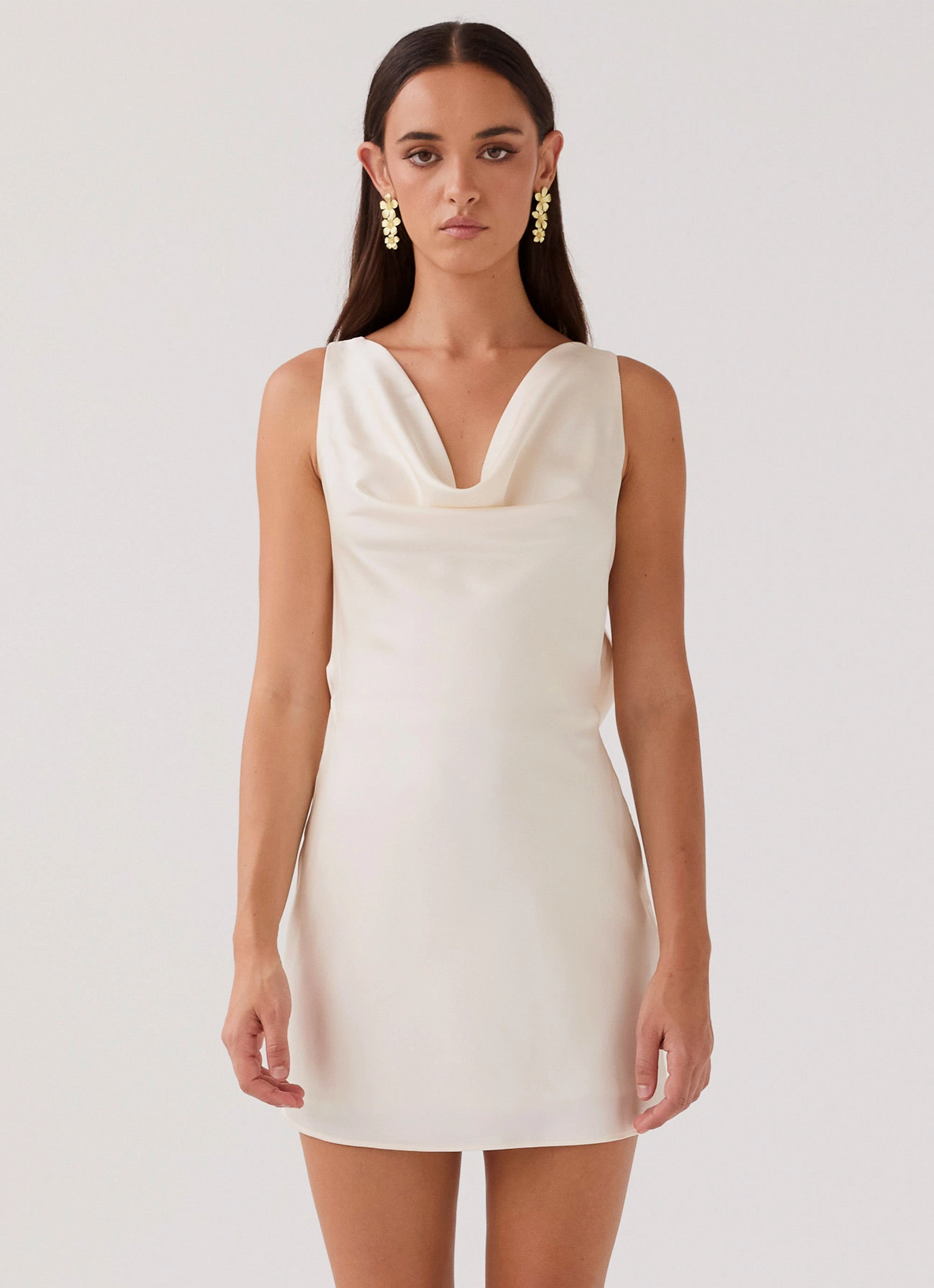 Editor??s-Pick Be Mine Satin Mini Dress - Ivory