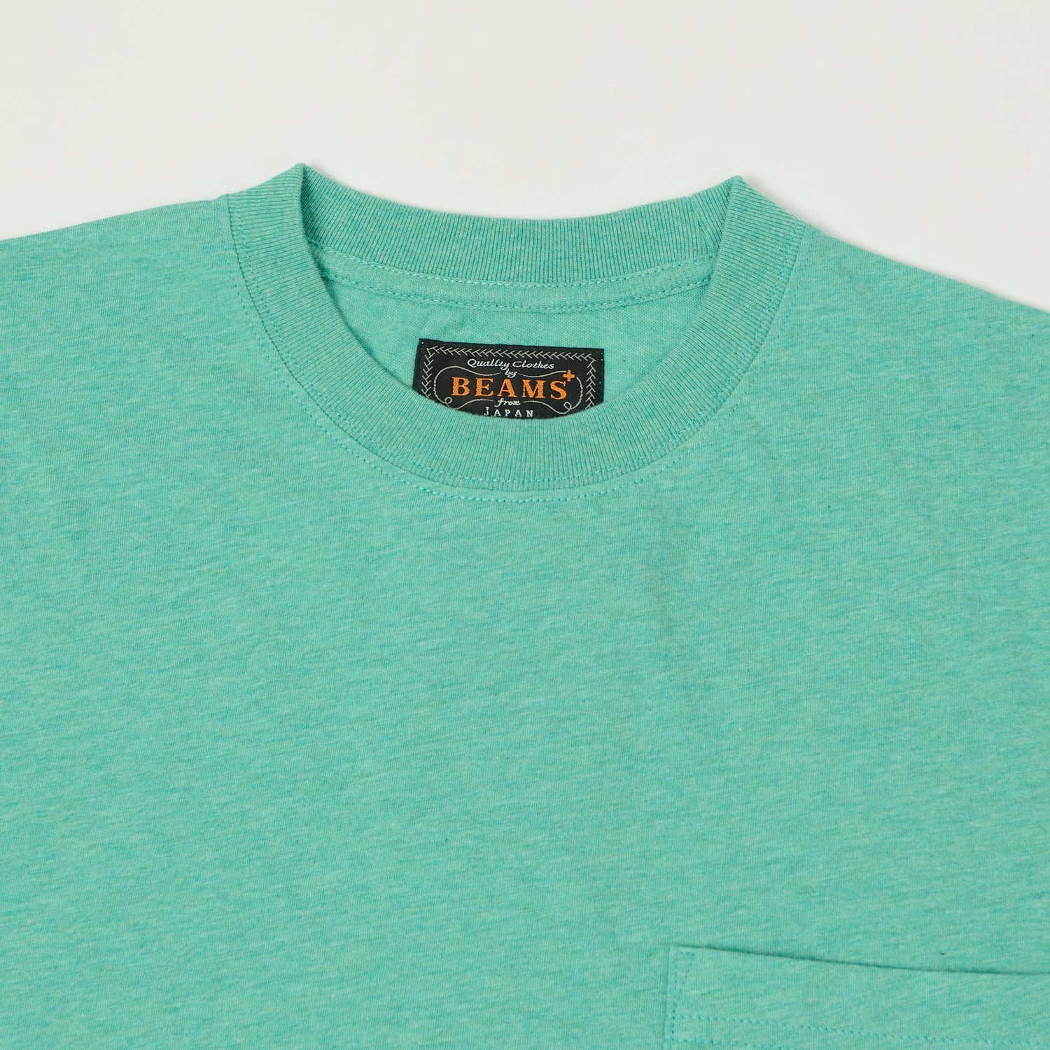 Slim Waistband Beams Plus Pocket T-Shirt - Green