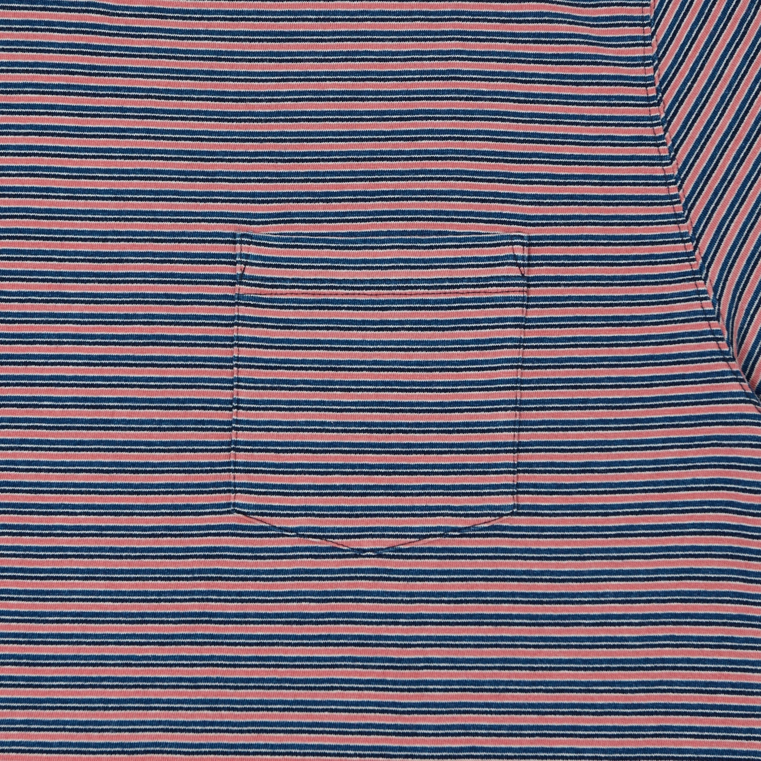 Beams Plus Stripe Pocket T-Shirt - Indigo/Red Layering Comfort Comfortable Wear